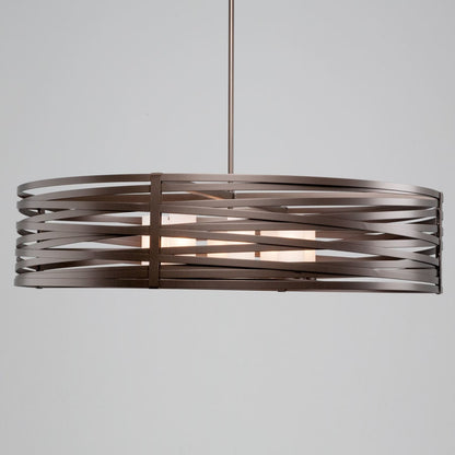 Hammerton Studio Tempest 8 Light 48" Wide LED Drum Chandelier - with Frosted Glass Inner Shades and Finished to Match Outer Metal Shade