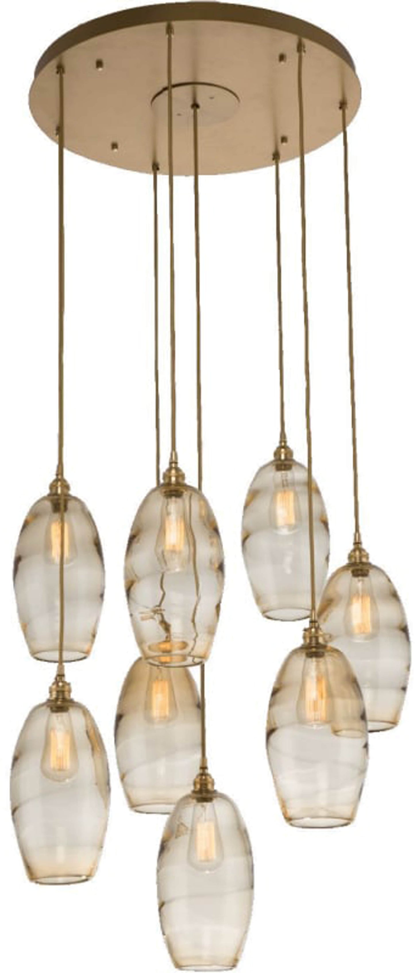 Ellisse 28" Wide Artisan Crafted 8 Light Optic Glass Pendant