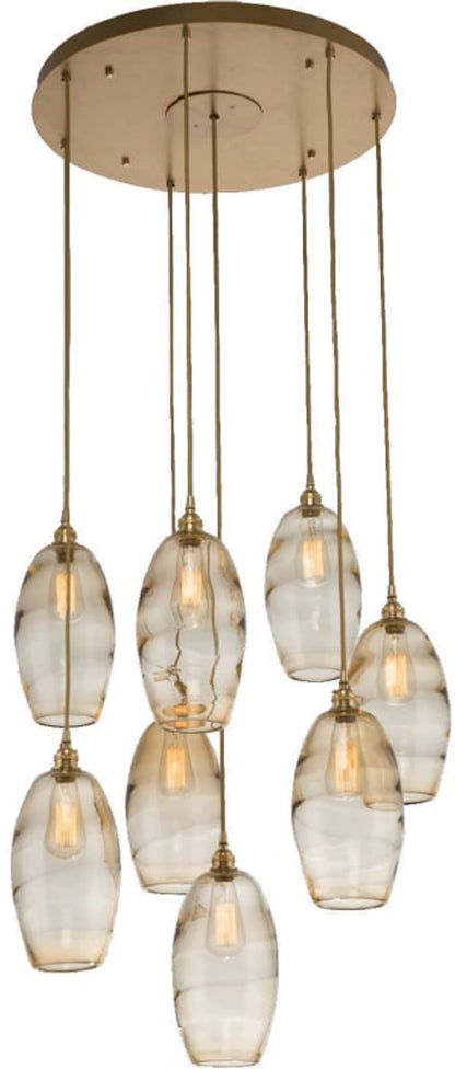 Ellisse 28" Wide Artisan Crafted 8 Light Optic Glass Pendant