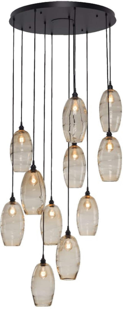 Ellisse 34" Wide Artisan Crafted 11 Light Optic Glass Pendant