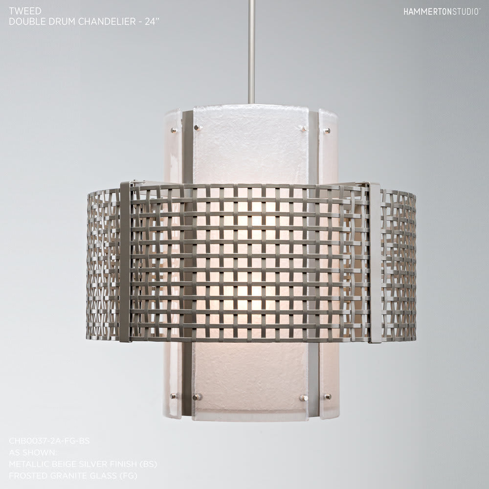 Tweed 4 Light 24" Wide Chandelier - Medium (E26) with Frosted Granite Glass Shade