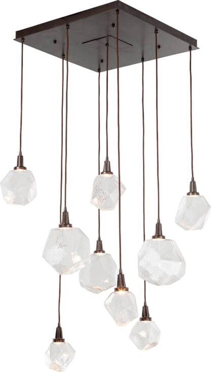Gem 30" Wide 9 Light Hand Blown Glass LED Pendant