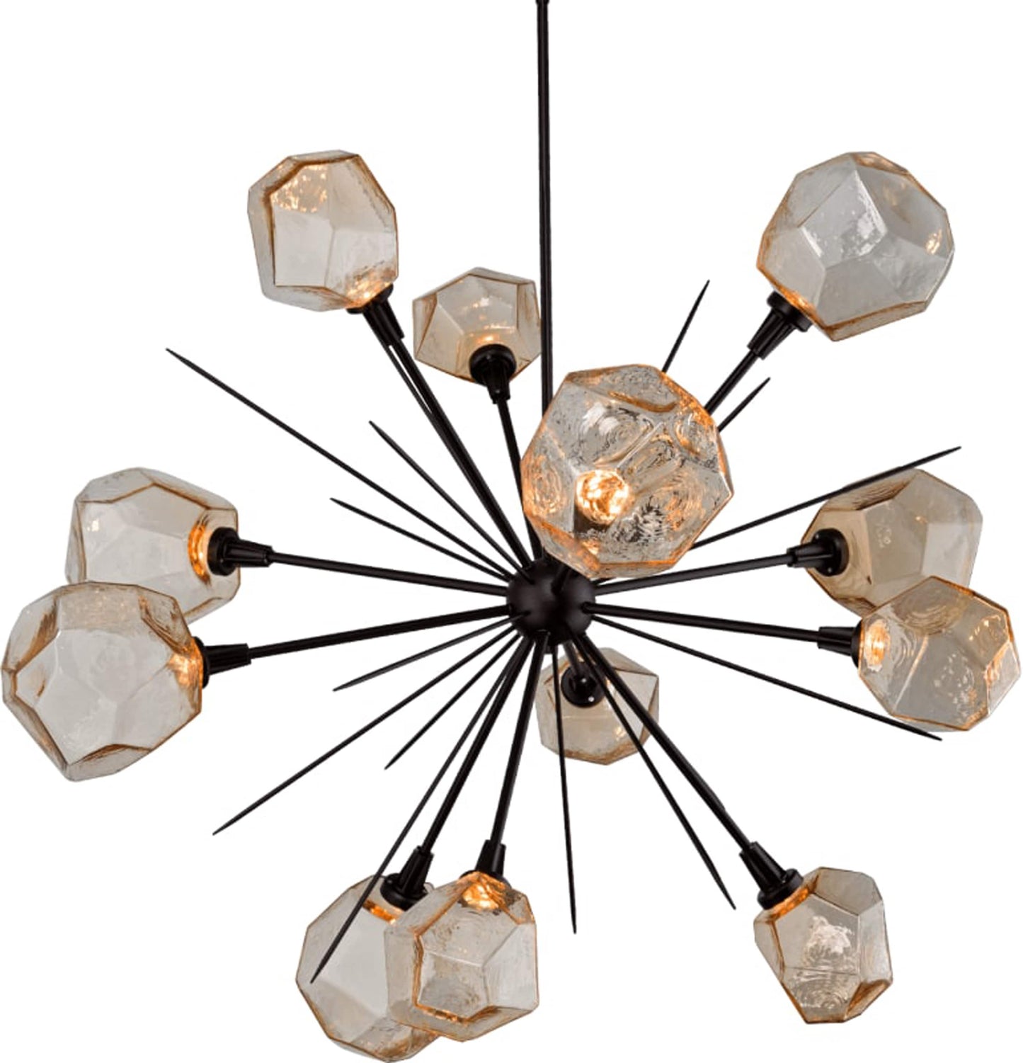 Gem 48" Wide 12 Light Hand Blown Glass LED Starburst Chandelier