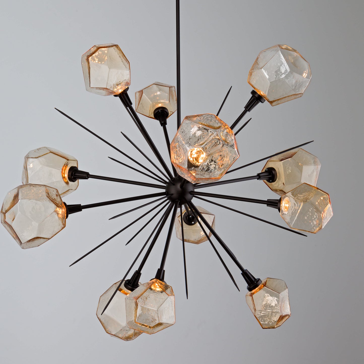 Gem 48" Wide 12 Light Hand Blown Glass LED Starburst Chandelier