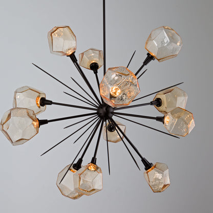 Gem 48" Wide 12 Light Hand Blown Glass LED Starburst Chandelier