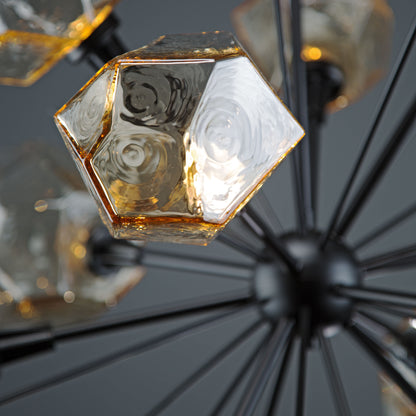 Gem 48" Wide 12 Light Hand Blown Glass LED Starburst Chandelier
