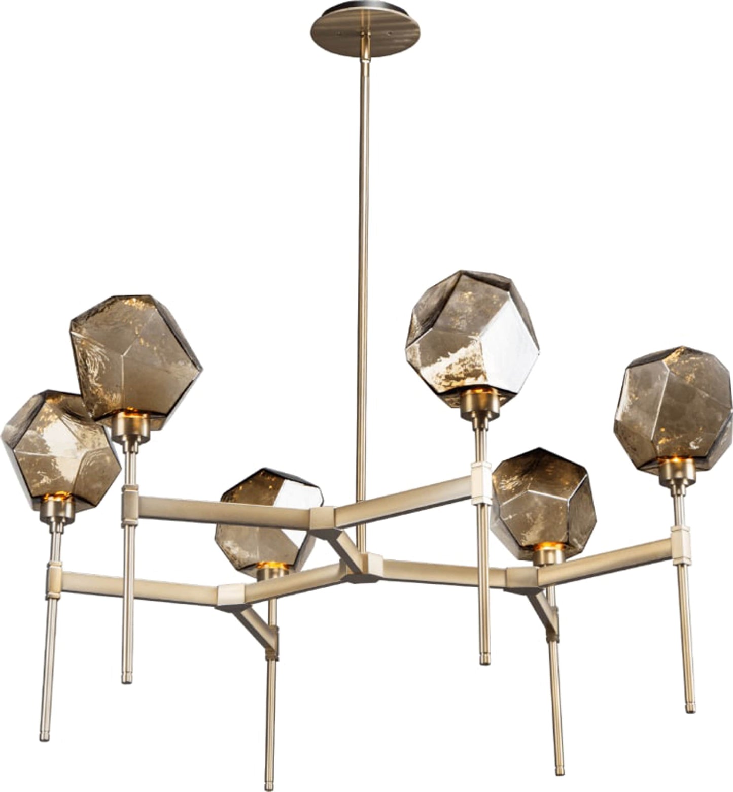 Gem 39" Wide 6 Light Hand Blown Glass LED Belvedere Chandelier