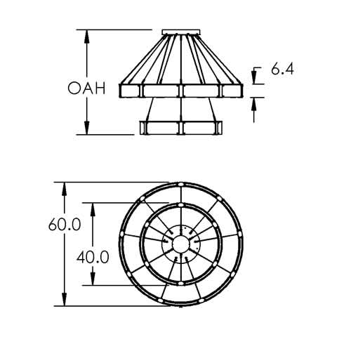 Parallel 60" Wide LED Ring Chandelier