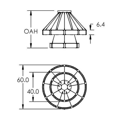 Parallel 60" Wide LED Ring Chandelier