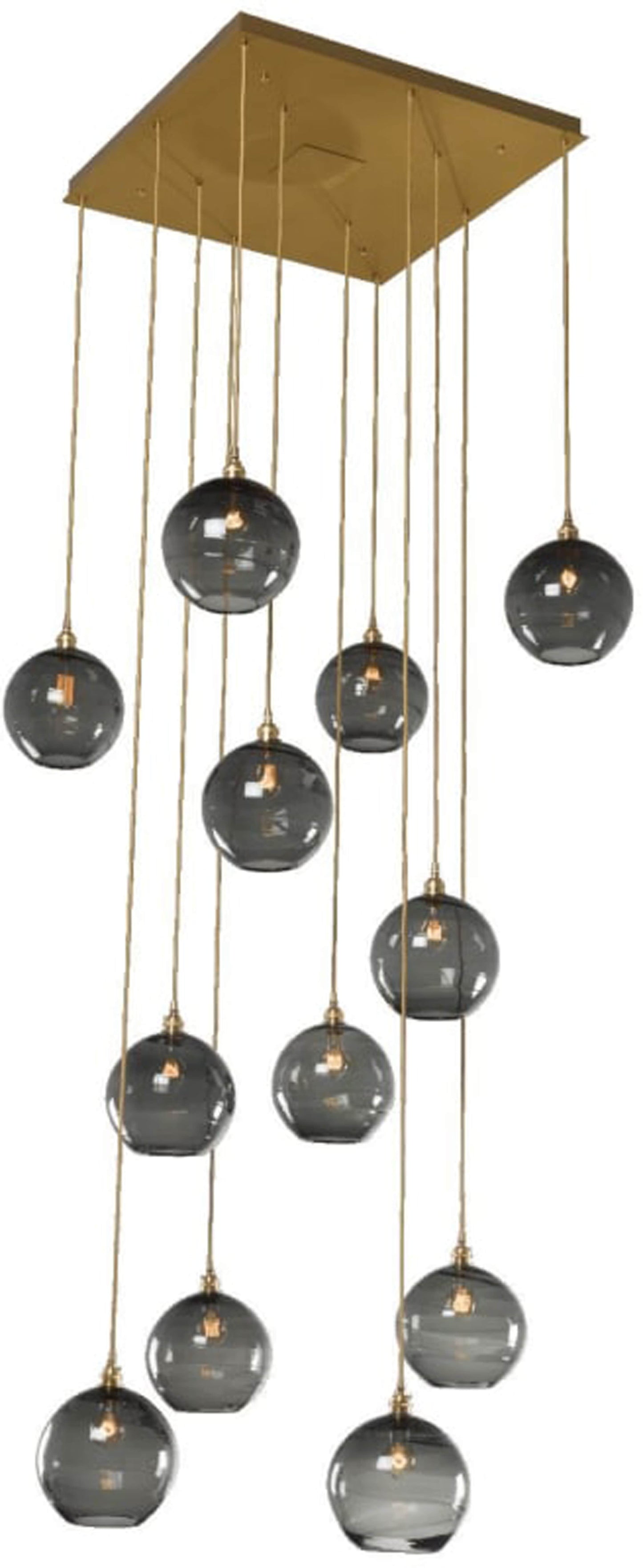 Terra 37" Wide Artisan Crafted Optic Glass 12 Light Pendant
