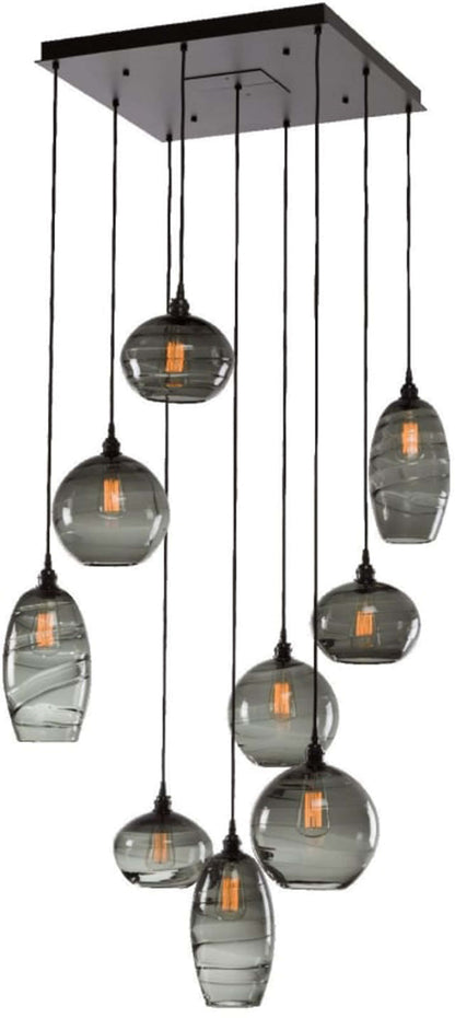 Misto 31" Wide Artisan Crafted Optic Glass 9 Light Pendant