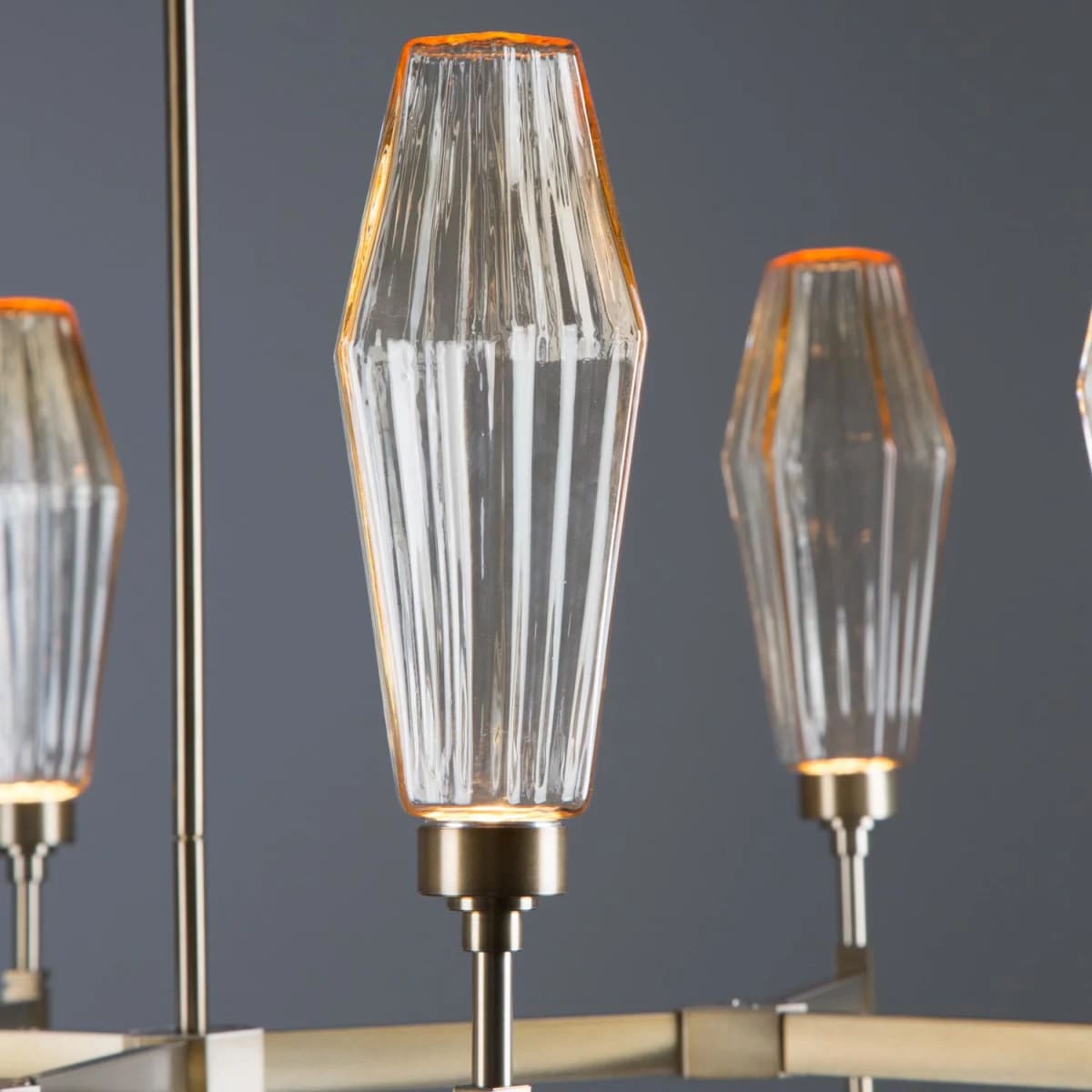 Aalto 37" Wide Artisan Crafted Geometric Optic Glass 6 Light Chandelier