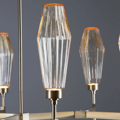 Aalto 37" Wide Artisan Crafted Geometric Optic Glass 6 Light Chandelier