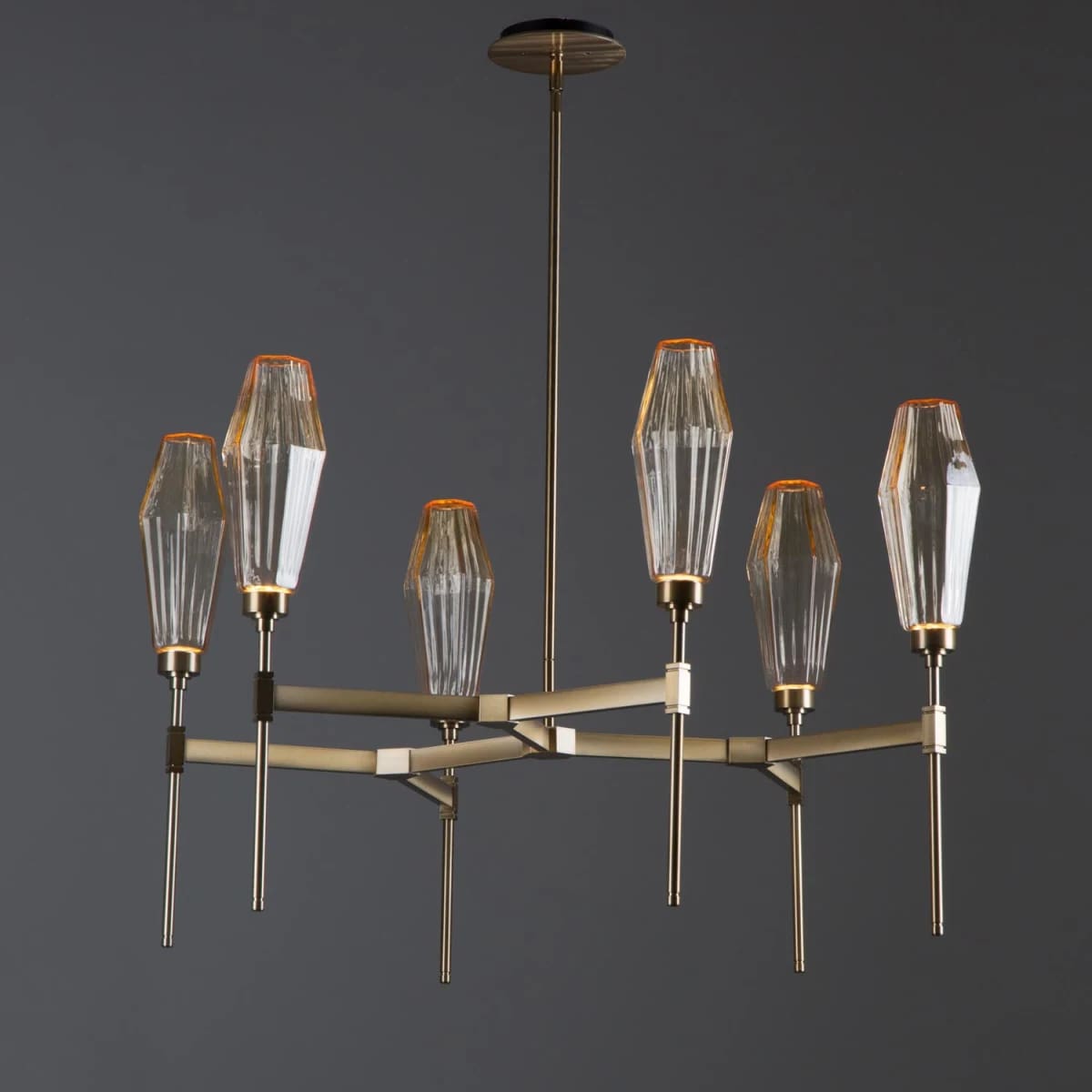 Aalto 37" Wide Artisan Crafted Geometric Optic Glass 6 Light Chandelier