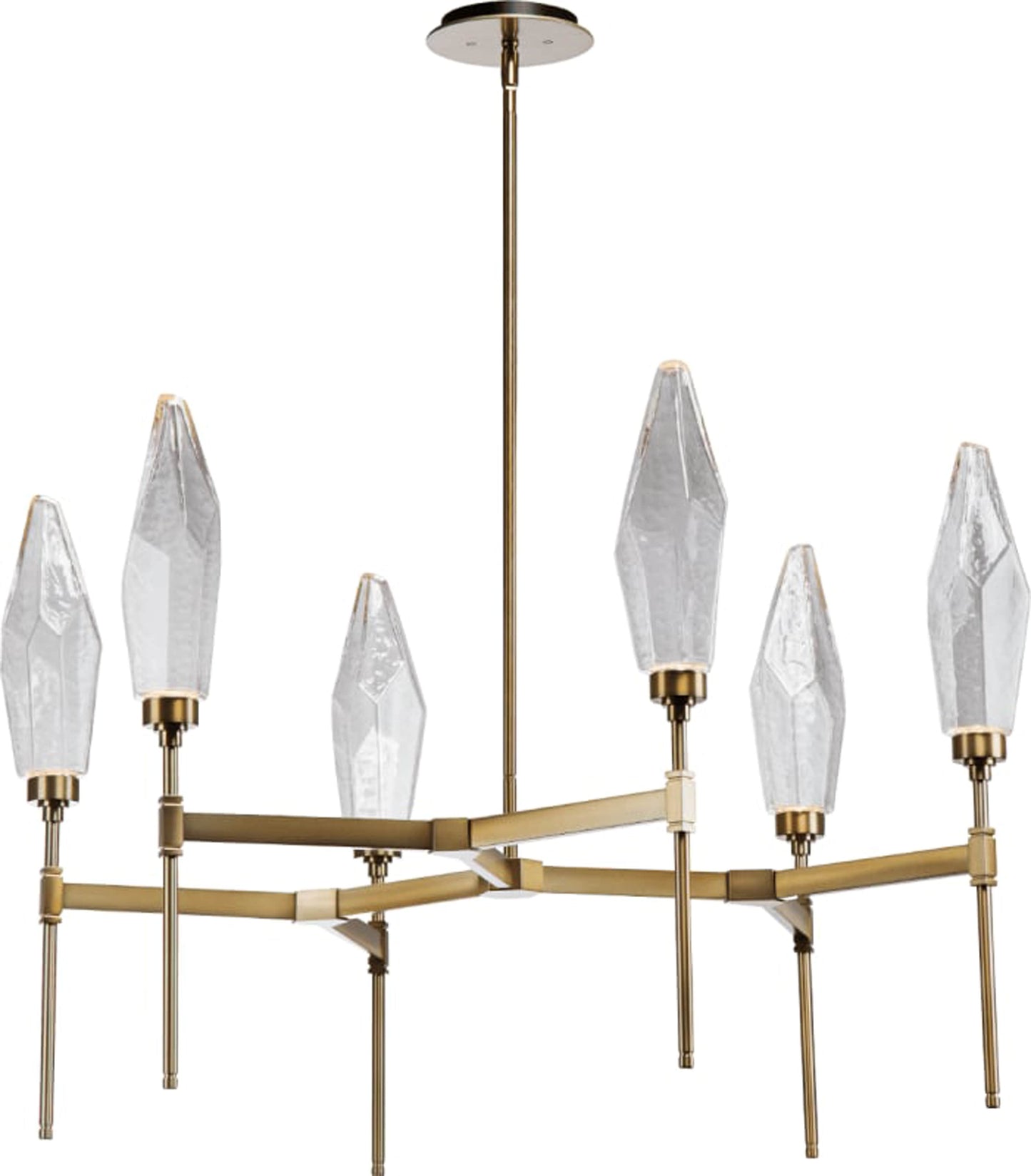 Rock Crystal 37" Wide 6 Light Hand Blown Glass LED Chandelier