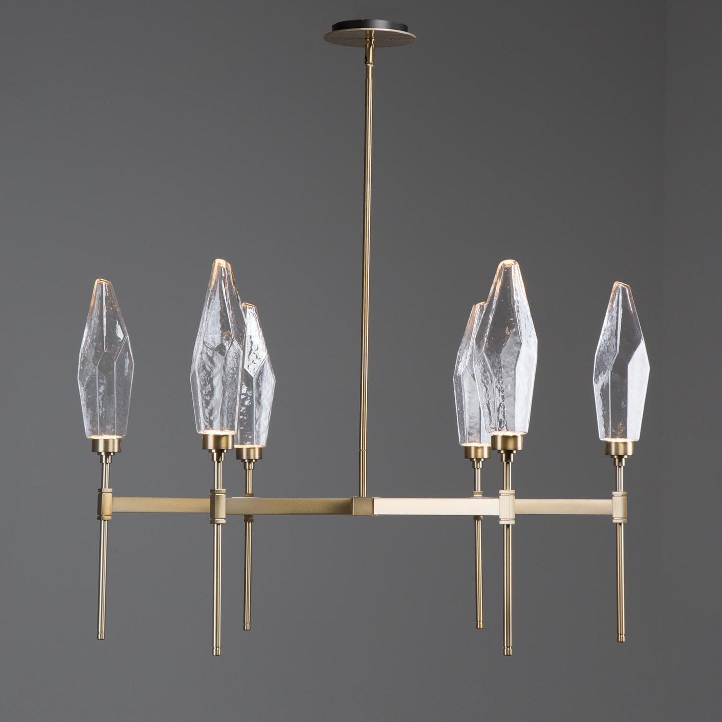 Rock Crystal 37" Wide 6 Light Hand Blown Glass LED Chandelier