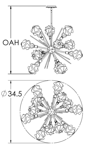 Blossom 12 Light 34" Wide LED Sputnik Chandelier