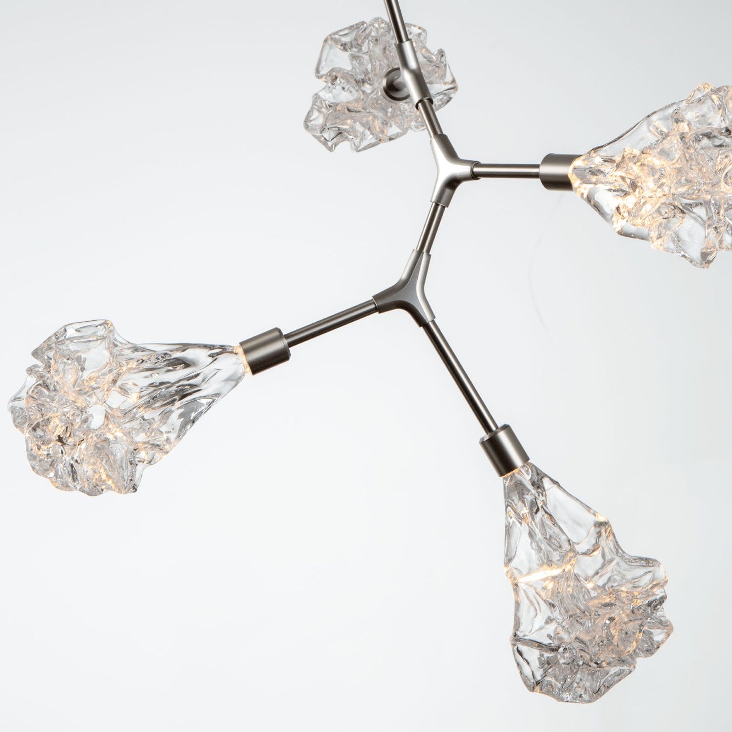 Blossom 32" Wide 6 Light LED Abstract Chandelier with Clear Blossom Blown Glass Shades