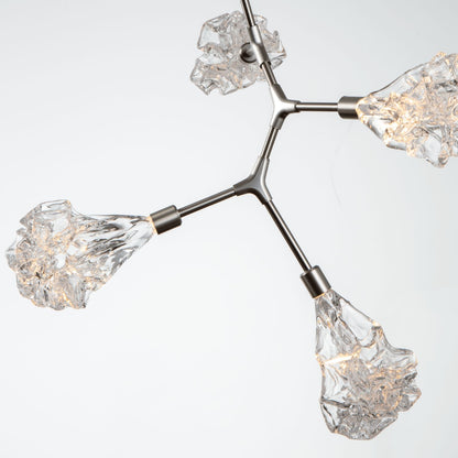 Blossom 32" Wide 6 Light LED Abstract Chandelier with Clear Blossom Blown Glass Shades