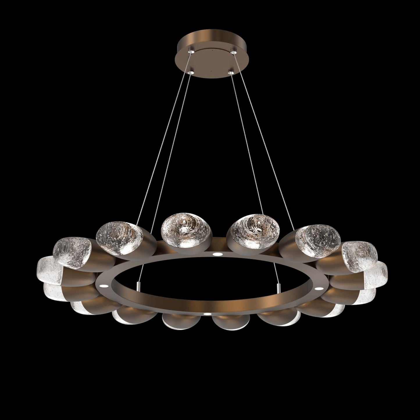 Pebble 16 Light 37" Wide LED Ring Chandelier - 3000K