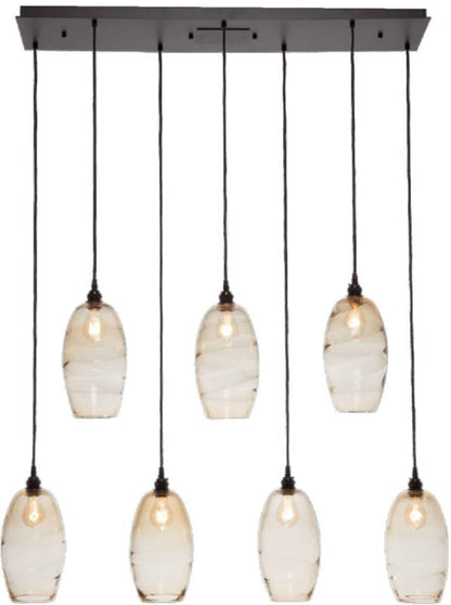 Ellisse 47" Wide Artisan Crafted 7 Light Optic Glass Linear Pendant