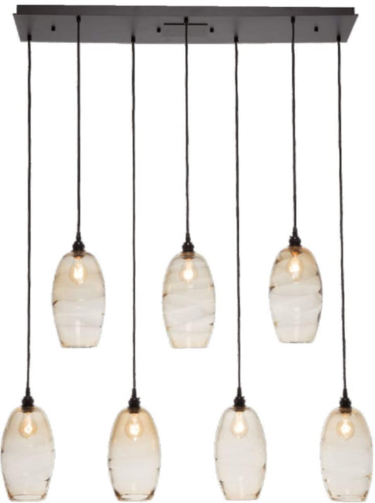 Ellisse 47" Wide Artisan Crafted 7 Light Optic Glass Linear Pendant