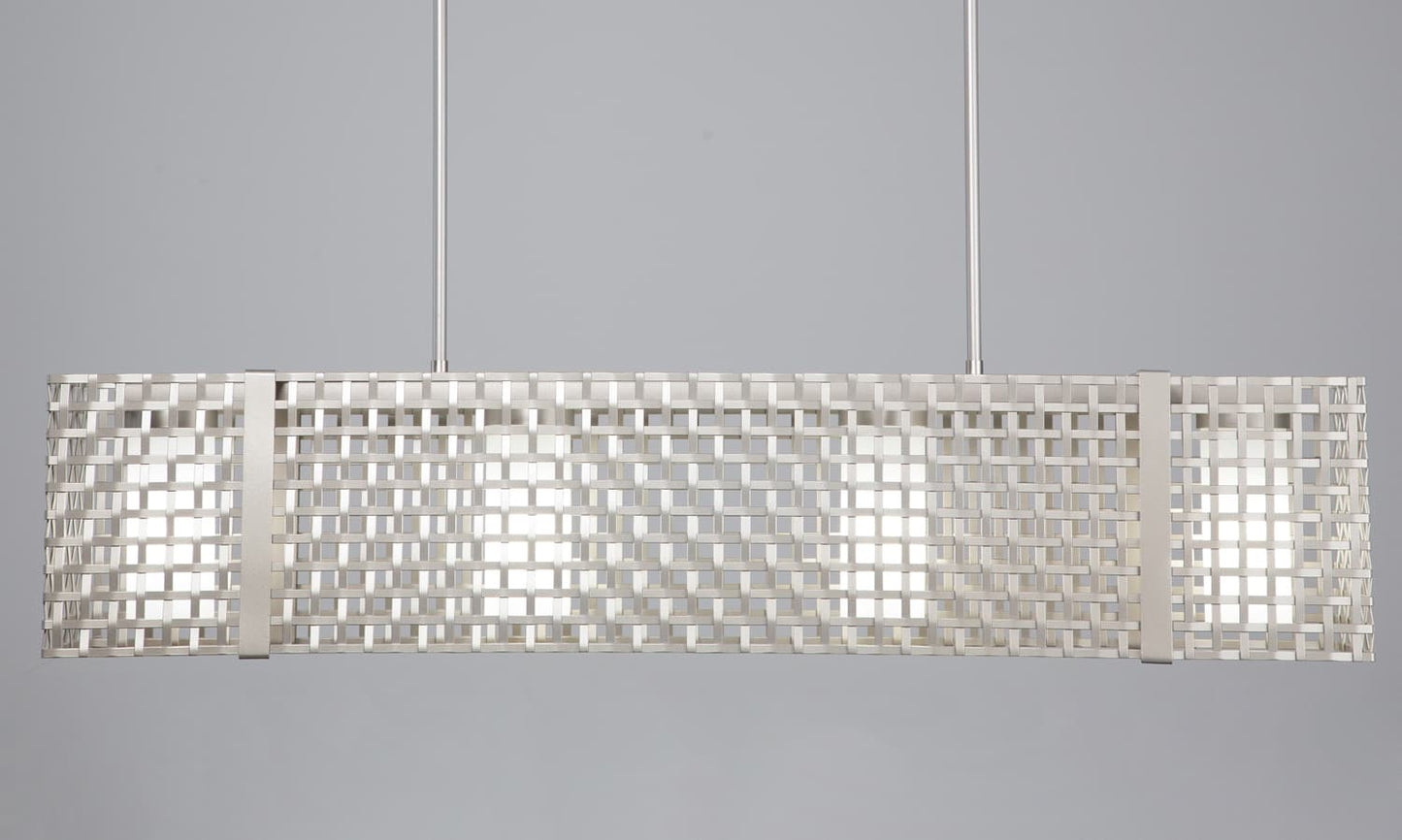 Tweed 4 Light 45" Wide Chandelier - Medium (E26) with Frosted Glass Inner Shades and Finished to Match Outer Metal Shade