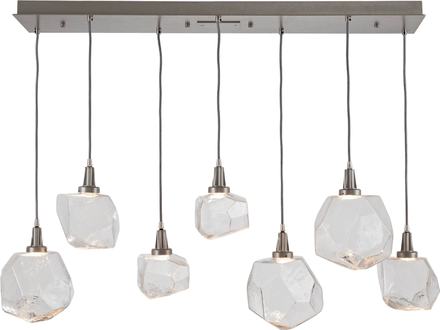 Gem 48" Wide 7 Light Hand Blown Glass Linear LED Pendant