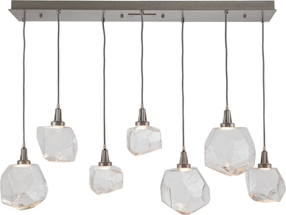 Gem 48" Wide 7 Light Hand Blown Glass Linear LED Pendant