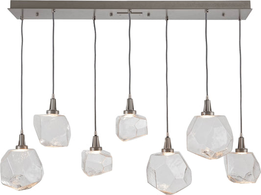 Gem 48" Wide 7 Light Hand Blown Glass Linear LED Pendant