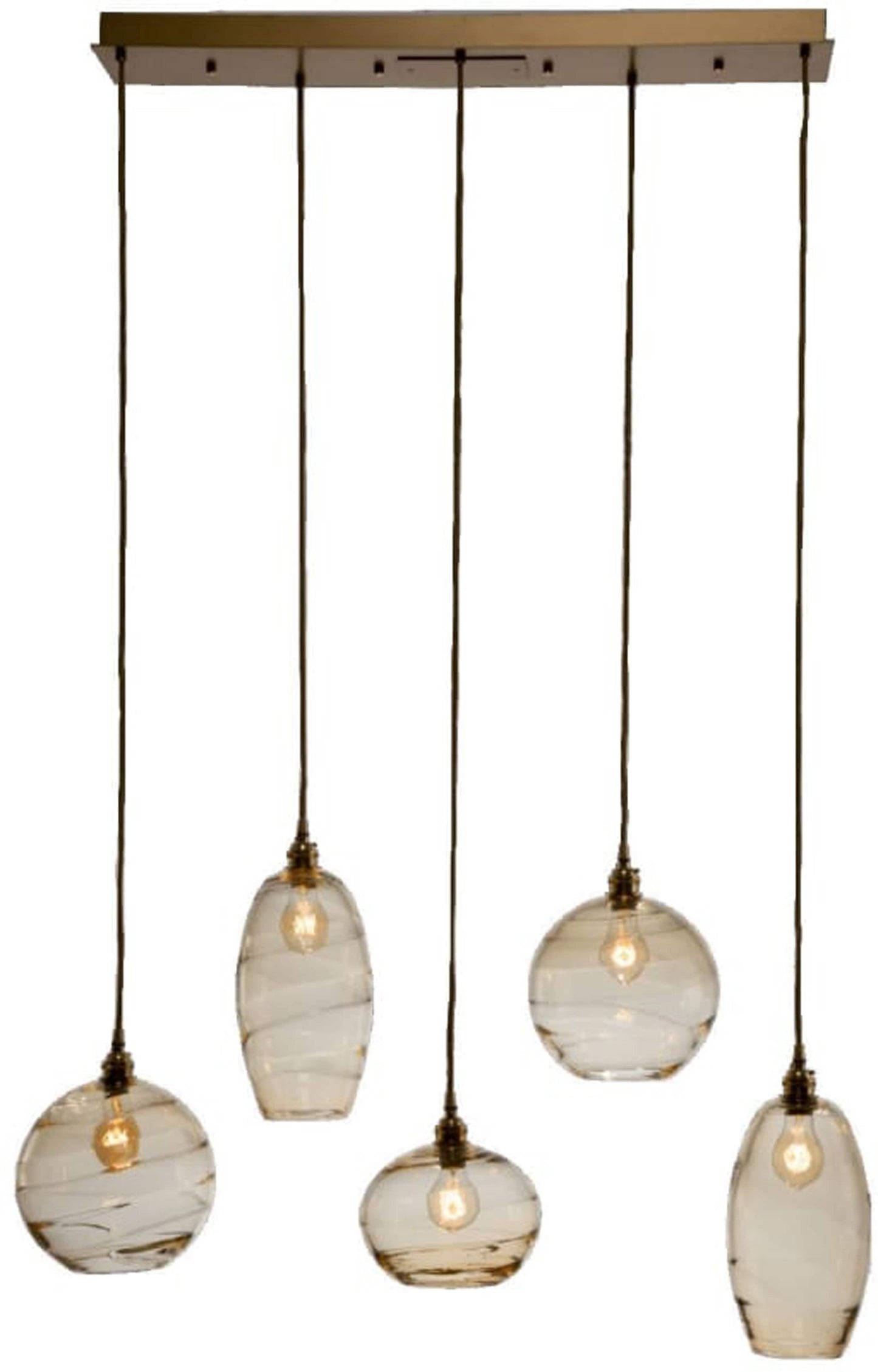 Misto 40" Wide Artisan Crafted Optic Glass 5 Light Linear Pendant