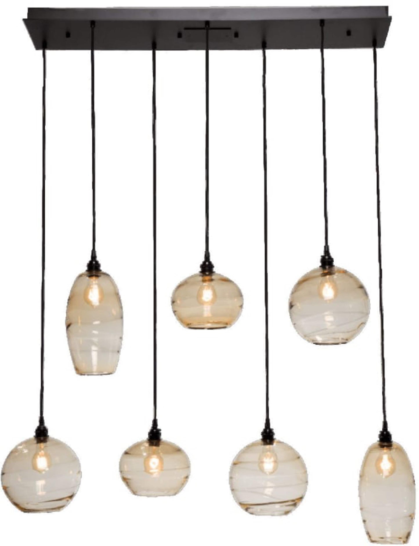 Misto 48" Wide Artisan Crafted Optic Glass 7 Light Linear Pendant