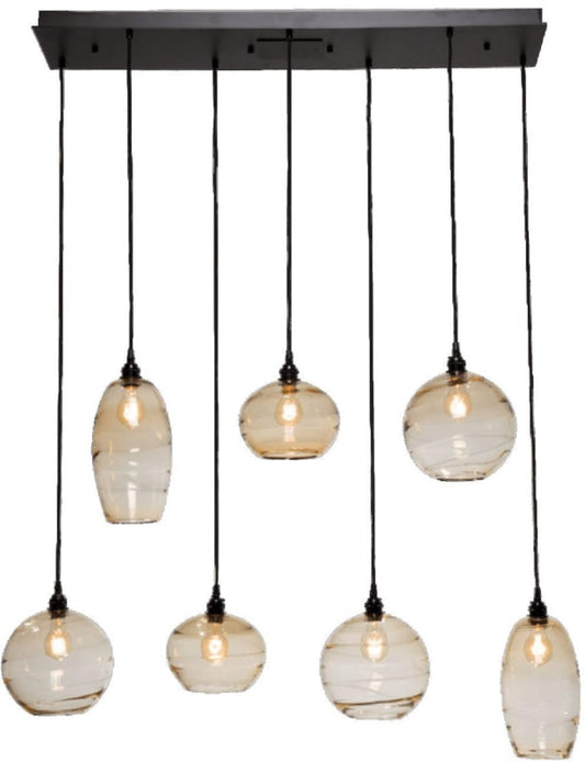 Misto 48" Wide Artisan Crafted Optic Glass 7 Light Linear Pendant