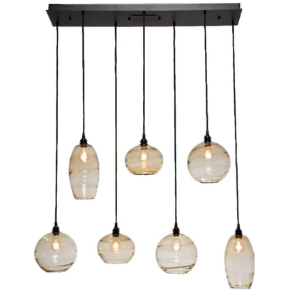 Hammerton Studio Misto 48" Wide Artisan Crafted Optic Glass 7 Light Linear Pendant