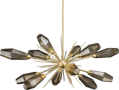 Aalto 53" Wide Artisan Crafted Geometric Optic Glass 12 Light Oval Starburst Chandelier
