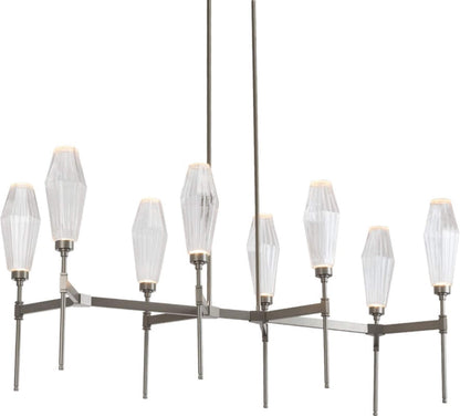 Aalto 48" Wide Artisan Crafted Geometric Optic Glass 8 Light Linear Chandelier