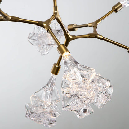 Blossom 49" Wide LED Abstract Chandelier with Clear Blossom Blown Glass Shades