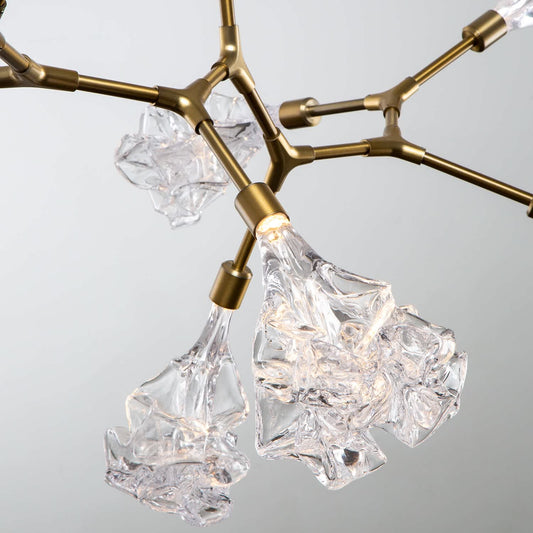 Blossom 49" Wide LED Abstract Chandelier with Clear Blossom Blown Glass Shades