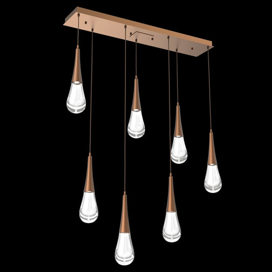 Raindrop 7 Light 43" Wide LED Linear Chandelier - 2700K
