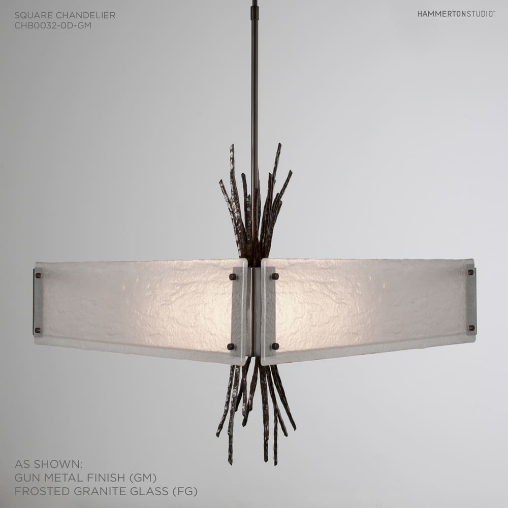 Ironwood 24" Wide Artisan Crafted Chandelier with Hand Textured Glass and Sculpted Steel