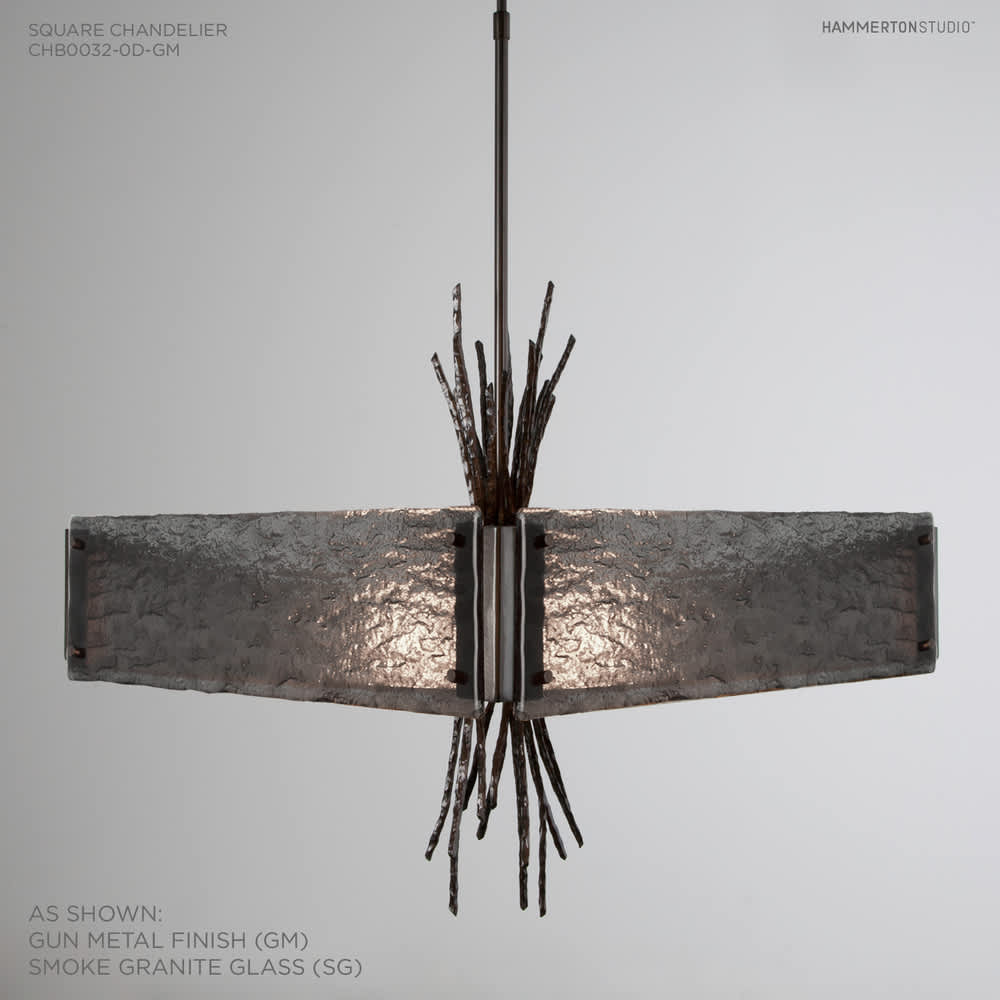 Ironwood 24" Wide Artisan Crafted Chandelier with Hand Textured Glass and Sculpted Steel