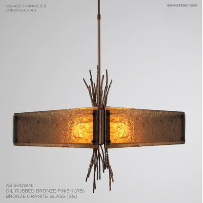 Ironwood 24" Wide Artisan Crafted Chandelier with Hand Textured Glass and Sculpted Steel