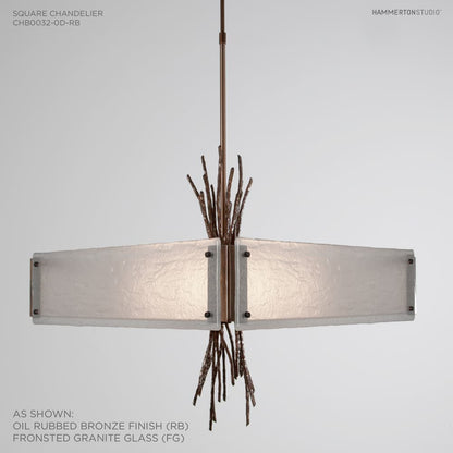 Ironwood 24" Wide Artisan Crafted Chandelier with Hand Textured Glass and Sculpted Steel