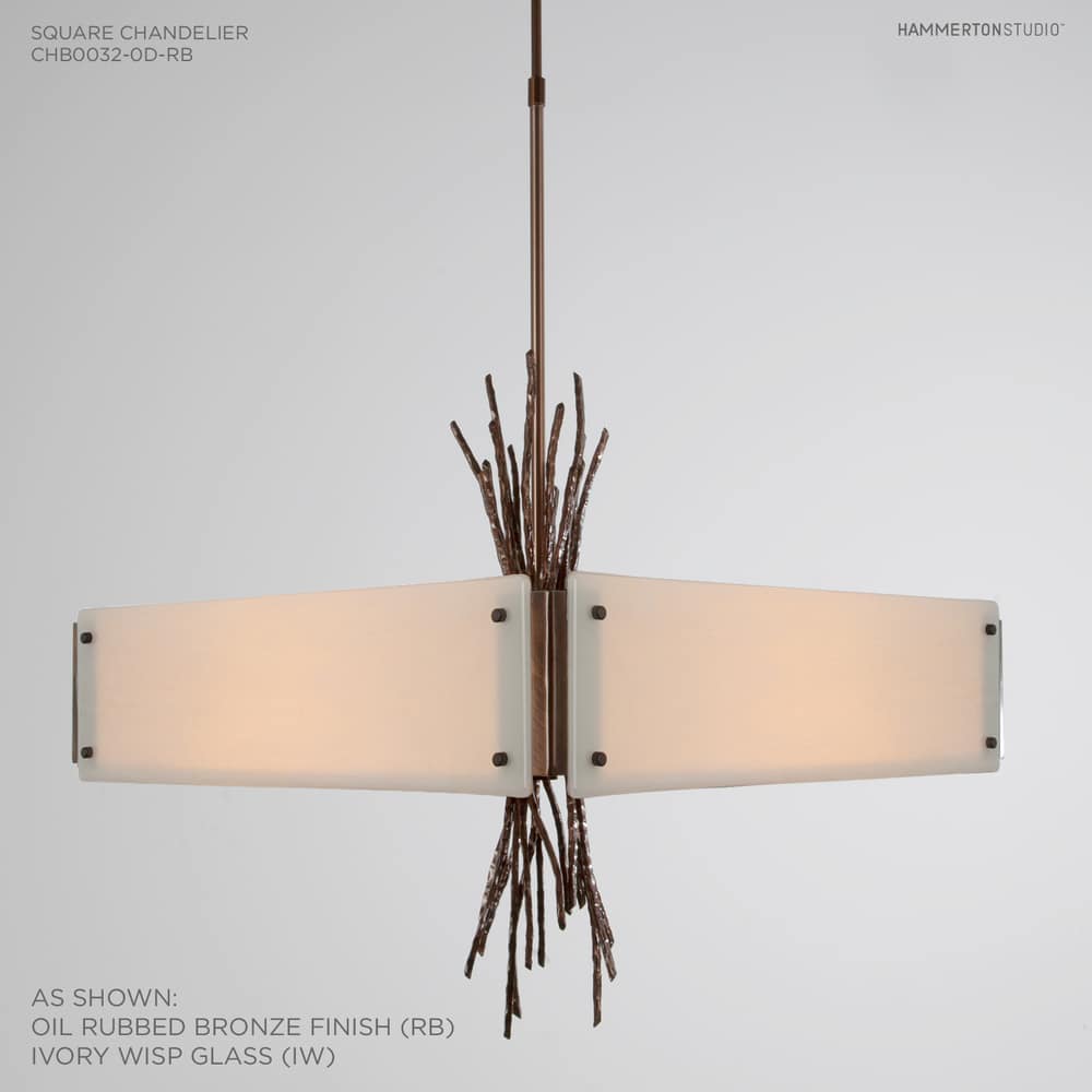 Ironwood 24" Wide Artisan Crafted Chandelier with Hand Textured Glass and Sculpted Steel