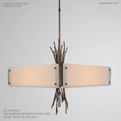 Ironwood 24" Wide Artisan Crafted Chandelier with Hand Textured Glass and Sculpted Steel
