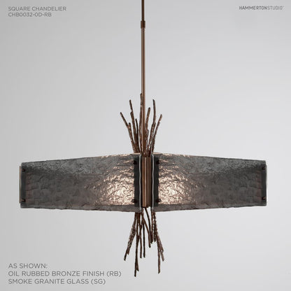 Ironwood 24" Wide Artisan Crafted Chandelier with Hand Textured Glass and Sculpted Steel