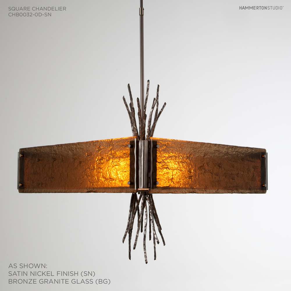 Ironwood 24" Wide Artisan Crafted Chandelier with Hand Textured Glass and Sculpted Steel