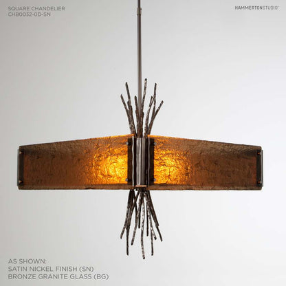 Ironwood 24" Wide Artisan Crafted Chandelier with Hand Textured Glass and Sculpted Steel