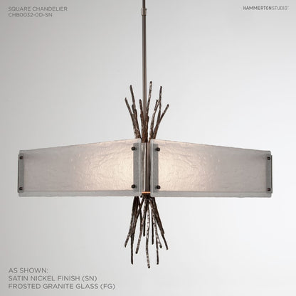 Ironwood 24" Wide Artisan Crafted Chandelier with Hand Textured Glass and Sculpted Steel