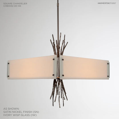 Ironwood 24" Wide Artisan Crafted Chandelier with Hand Textured Glass and Sculpted Steel